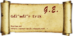 Gömör Erik névjegykártya